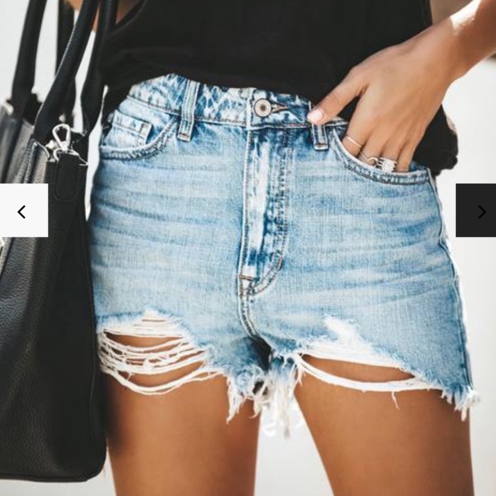 High Waisted Blue Denim Shorts